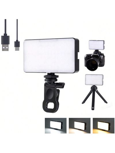 1pc Rechargeable Selfie Ring Light, Phone Light, Makeup Light For Supplementary Lighting