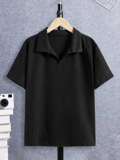 Teen Boy'S Short Sleeve V-Neck Polo Shirt