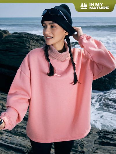 In My Nature Funnel Neck Drop Shoulder Sleeve Outdoor Sweatshirt