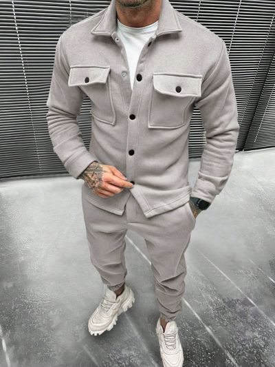 Manfinity Homme Men's Flap Pocket Jacket And Pants Suit