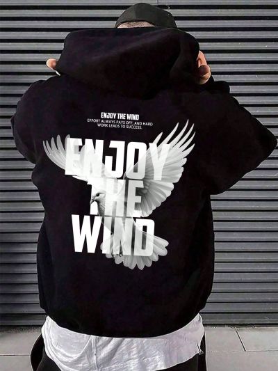 Teen Boys' Casual Printed Long Sleeve Hoodie Suitable For Autumn And Winter