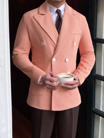 Men Double Breasted Blazer