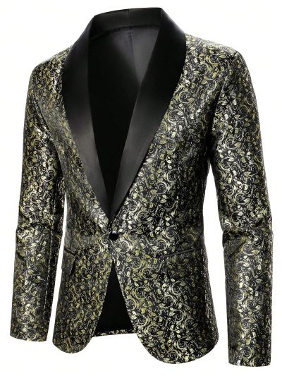 Manfinity Hypemode Men's Jacquard Long Sleeve Suit