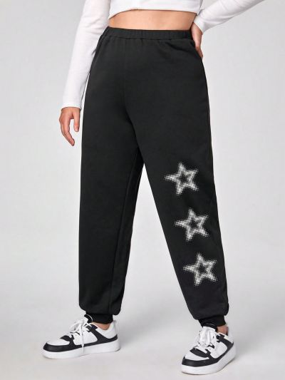 Rat Studio Large Size High-waisted Long Loose Five-pointed Star Pattern Sweatpants
