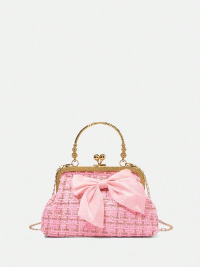 SHEIN MOD Bow Decor Chain Strap Crossbody Bag