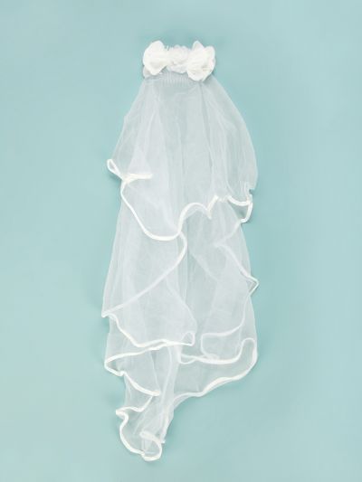 Flower Decor Hair Comb With Veil