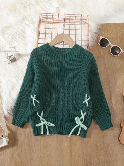 Toddler Girls' Drop ShoulderSweater With Straps