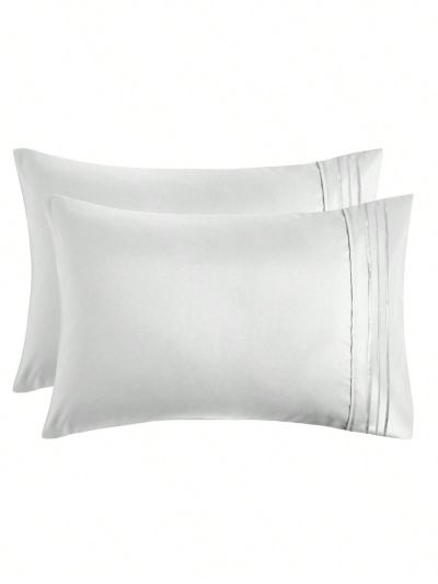 Lux Decor Collection Pillow Cases - Set of 2 Brushed Microfiber  Pillow Covers - Envelop Closure Breathable Pillowcases