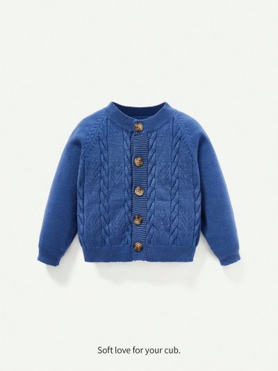 Cozy Cub Baby Boy Raglan Sleeve Button Front Cardigan