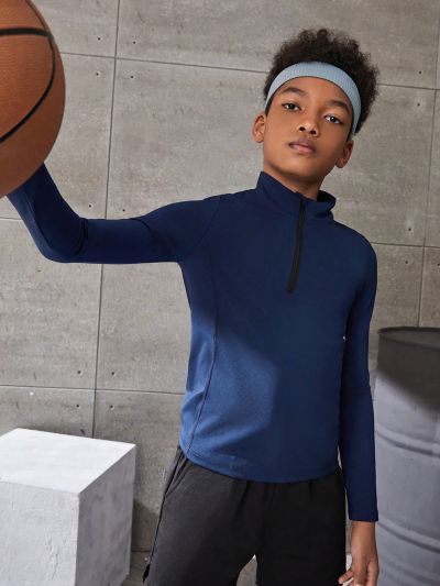 Boys' (big Kid) Zip-up Half Placket Long Sleeve Sports Jacket