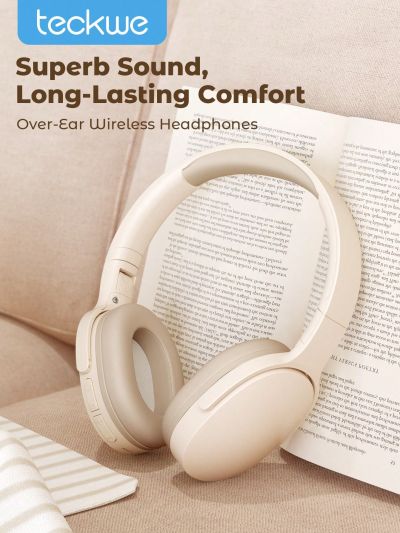Teckwe Wireless Headphone,Over Ear Headset,Esports & Music Headphones,Foldable & Stretchable Stable & Clear Transmission & Long-Lasting Battery Life,Suitable For Sports,Gaming,Compatible With Phones And Computers Valentine's Day Gift