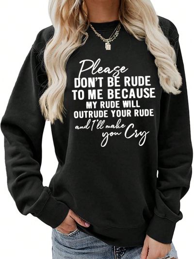 Slogan Printed Sweatshirt