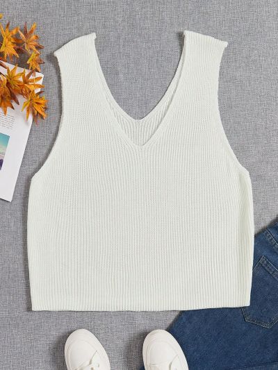 Plus Solid Ribbed Knit Top