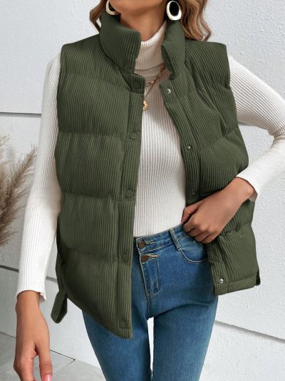 SHEIN Frenchy Women's Press Stud Closure Bread Shape Vest