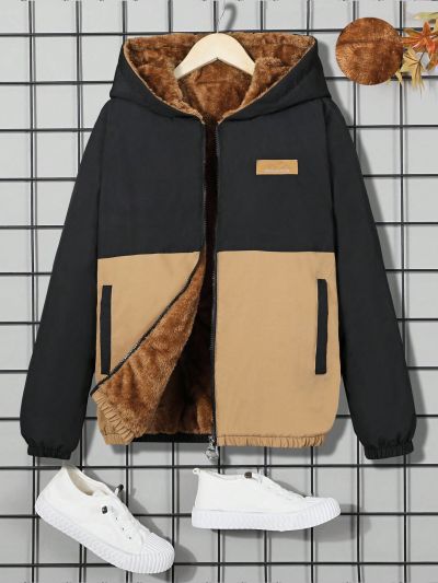 Teen Boys' Minimalist Fashion Color Block Jacket