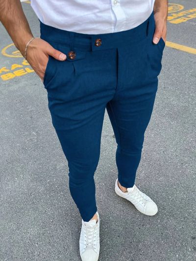 Manfinity Men'S Plain Pleated Suit Pants