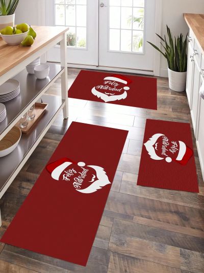 SHEIN Christmas Style Waterproof & Anti-slip Living Room And Kitchen Carpet For Peaceful Night