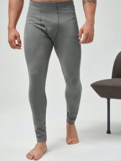 Men's Solid Color Thermal Underwear Pants
