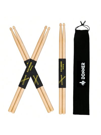 Donner Drum Practice Pad for Beginner Drummer Kids Practicing 12 Inches Silent Drum Pad Set Home Use Gray 2-Sided With Drum Sticks