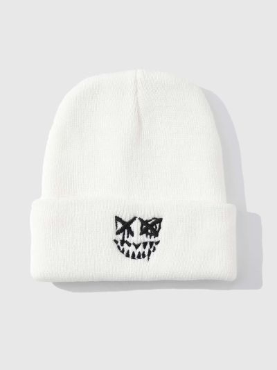 Men Cartoon Embroidered Beanie