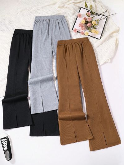 Teen Girls' Comfortable Casual Split Bell Bottoms Pants