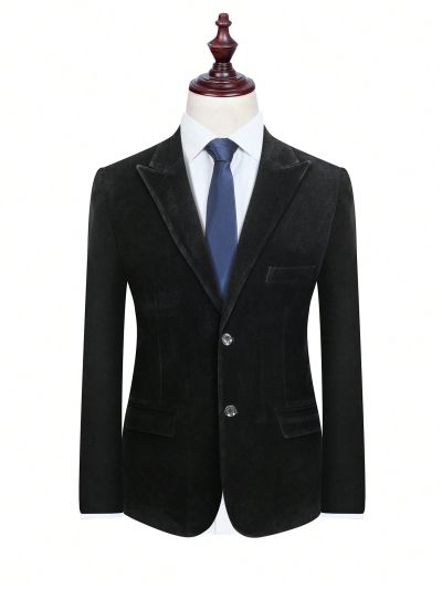 Manfinity Mode Men 1pc Velvet Blazer