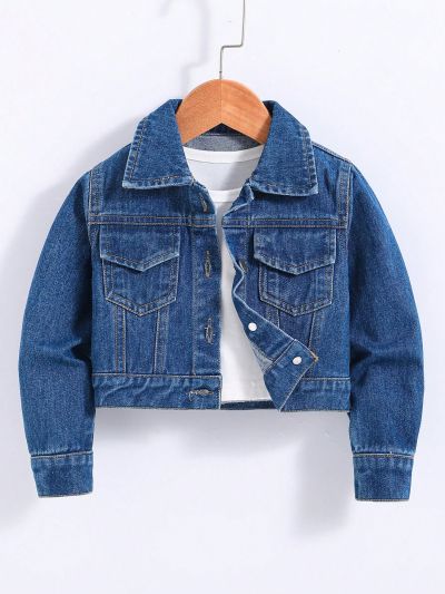 Young Boy Flap Pocket Denim Jacket Without Tee