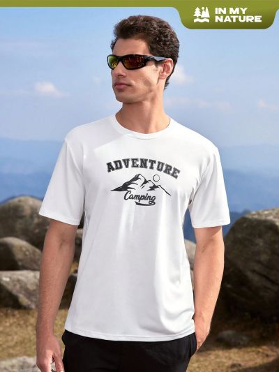 In My Nature Men's Outdoor Short-Sleeve T-Shirt With Mountain Print Design