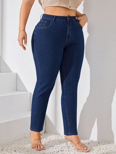 Plus Size High Waist Skinny Jeans