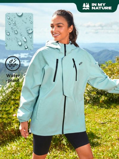 SHEIN In My Nature City Outdoor Waterproof Hooded Multi-pocket Functional Jacket