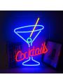 1pc Cocktails Cup Neon Signs, LED Sign Blue Cocktail Glass Shaped Neon Light Sign, LED Neon Signs Wall Decor, Man Cave Neon Bar Signs for Bar Shop  Bar Night Club,Kitchen,Bedroom,Living Room,Coffee Shop,Halloween,Christmas Decorations (USB Powered)