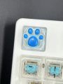 1pc Cute Blue Scratch-resistant Light Transmission Abs Resin Cat Paw Design Keycap For Cross-axis Mechanical Keyboard Keycap Decoration