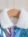 Baby Boys' Fluffy Collar Jacket For Party, Autumn/winter