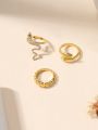 3pcs Fashionable Snake Shaped Rings - Embracing Open Ring, Twisted Design Ring