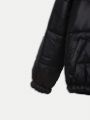 SHEIN Teenage Boys' Casual Hooded -padded Down Jacket, Winter