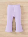 SHEIN Infant Girls' Comfortable Casual Bell-Bottom Pants