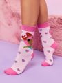 SCOOBY-DOO X SHEIN 2pairs Romantic Valentine'S Day Women'S Long Socks