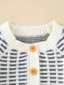 Baby Boy Plaid Pattern Raglan Sleeve Cardigan