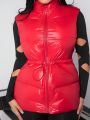 SHEIN SXY Women's Adjustable Waist Winter Sleeveless Vest Coat