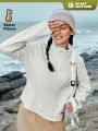 In My Nature Women's Solid Color Half-Zip Outdoor Fleece Jacket With Zipper