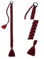Long Braided Ponytail Extension with Hair Tie Straight Wrap Around Hair Extensions Ponytail Natural Soft Synthetic Hair Piece for Women Daily Wear 16inch 26inch 30inch 34 Inch 1 Pc Wine Red
