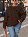 SHEIN LUNE Plus Size Pullover Sweatshirt With Character Print Design
