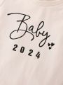 Baby Boy Newborn Baby Letter Graphic Jumpsuit & Hat