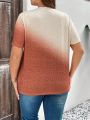 SHEIN LUNE Plus Size Ombre Short Sleeve T-shirt