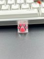 1pc Cute Light Pink Anti-scratch Abs Transparent Resin Cat Paw Design Key Cap Compatible With Cross-axis Mechanical Keyboard Key Cap Accessory