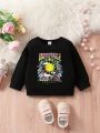 Baby Girl Sun & Letter Graphic Sweatshirt