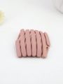 1pc Matte Pink Plastic Foldable Hairband With Multiple Styles For Daily Use