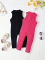 SHEIN 2pcs/Set Casual Comfortable Rompers For Baby Girls