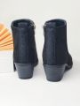 Black Irregular Band & Lace Trim High-low Top Children's Boots