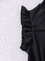 Teen Girl's & Teens' Black Flower Print Dress